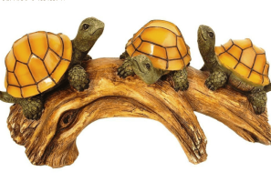 Turtles on a log Solar-Powered