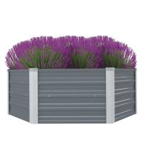 Raised Garden Bed 50.8"x50.8"x18.1" Galvanised Steel Gray