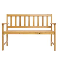 44in Outdoor Patio Wooden Bench Teak Color RT