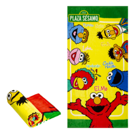Beach Towel - Sesame Street Elmo & Friends - Oversized 60" x 30" - For Pool, Bath, Yoga, Gym, Travel, Camping, Beach Cart & Beach Chairs