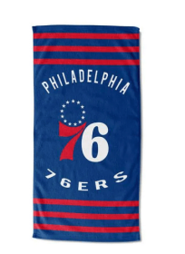 76ers OFFICIAL National Basketball Association, "Stripe" 30"x 60" Beach Towel - by The Northwest Company