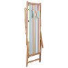 Folding Beach Chair Fabric and Wooden Frame Multicolor