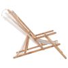Folding Beach Chair Fabric and Wooden Frame Multicolor