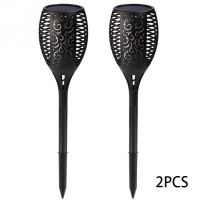 LED Waterproof Solar Torch Light Lamp Outdoor Landscape Decoration Garden Lawn Light (Color: Black)