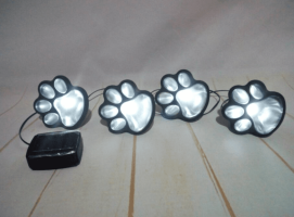 Outdoor 4 LED Solar Animal Paw Light Portable Lamp Solar Light Sensor Solar Energy Lamp Panel Camp Tent Fishing Garden Lighting (Color: White x5)