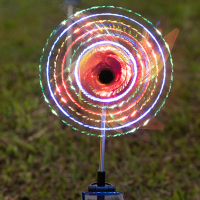 Solar Landscape Windmill Light Outdoor Light String Decoration Lawn Light (Color: Blue)
