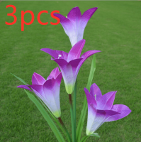 Solar Garden Decoration Lawn Light Simulation Lantern (Color: Purple 3pcs)