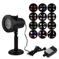 Christmas Snowflake Projection Lawn Light Outdoor Waterproof LED Stage Film Projection Light 12 Cards (Specifications: AU)