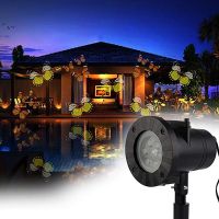 Christmas Snowflake Projection Lawn Light Outdoor Waterproof LED Stage Film Projection Light 12 Cards (Specifications: US)