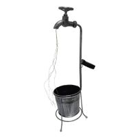 Solar Powered Watering Can Style Fairy LED Strands Light Water Faucet Planter Lamp Outdoor Lawn Garden Art Decoration (Color: A)