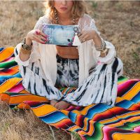National wind beach blanket beach towel (Color: Yellow)