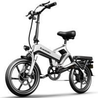 Electric Bike,400W Electric Commuter Bikes, Folding Ebike 16'' Electric Bicycle with 48V 10Ah Battery, 20MPH Adults/Teens City E Bike (Color: Silver 12.8AH)
