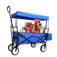 Garden Shopping Beach Cart folding wagon (Blue) (Blue: Blue)