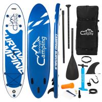 Inflatable Paddle Boards Ultra-Light Stand Up Paddle Board , Surf Board SUP Accessories & Carry Bag XH (Color: White & Dark Blue & Black)