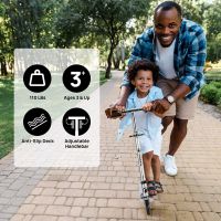 Scooter for Kids Ages 5-8, Kick Scooter with Adjustable Handlebars and Rear Brake Aluminum Frame, Lightweight, Scooter for Kids Ages 3-10 (Color: Silver)