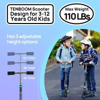 Scooter for Kids Ages 5-8, Kick Scooter with Adjustable Handlebars and Rear Brake Aluminum Frame, Lightweight, Scooter for Kids Ages 3-10 (Color: Black)