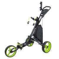 Vilineke OneClick V2 Golf Push Cart 3 Wheels Quick Fold and Light Trolley (Colour: Green)