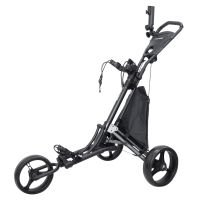 Vilineke OneClick V2 Golf Push Cart 3 Wheels Quick Fold and Light Trolley (Colour: Black)
