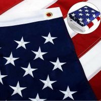 American Flag 5x8 ft 4x6 ft 3x5 ft Outdoor Heavy Duty Embroidered Stars USA Flag Sewn Stripes Fade Resistance Brass Grommets All Weather UV Active (size: 5x8ft)