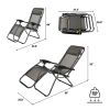2 Pcs Zero Gravity Outdoor Lounge Chairs Patio Adjustable Folding Reclining Chairs Beach Chairs XH